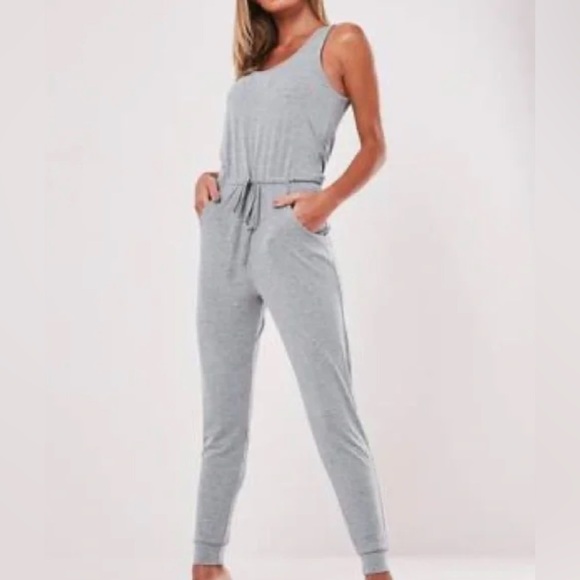Max Studio Light Gray Sleeveless Jumpsuit - Picture 4 of 12